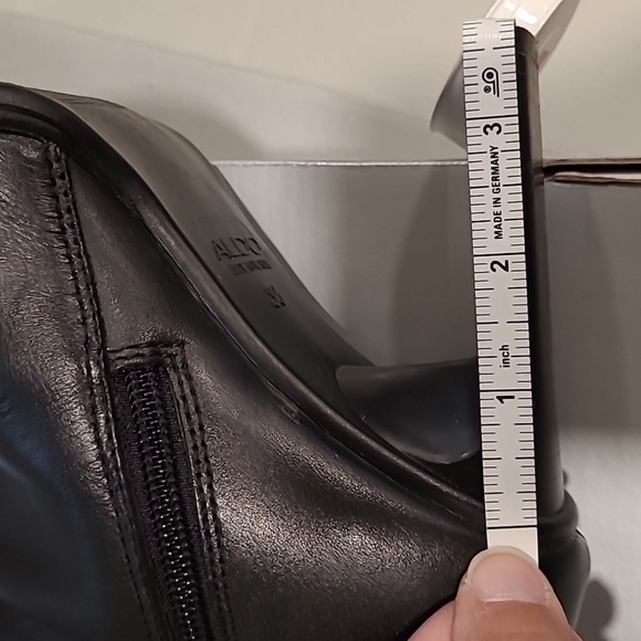 Aldo square toe leather heeled boot - Picture 4 of 5